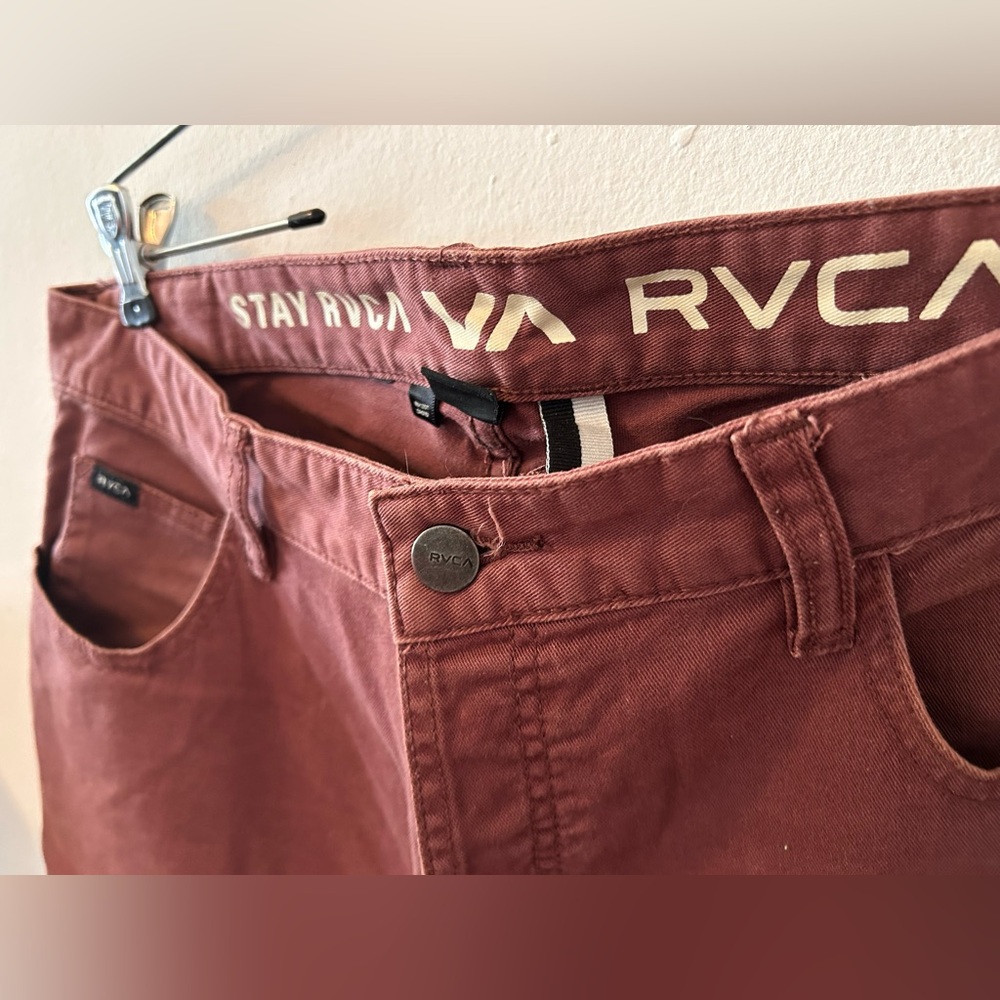RVCA - Men's Burgundy Slim Jeans - 34
